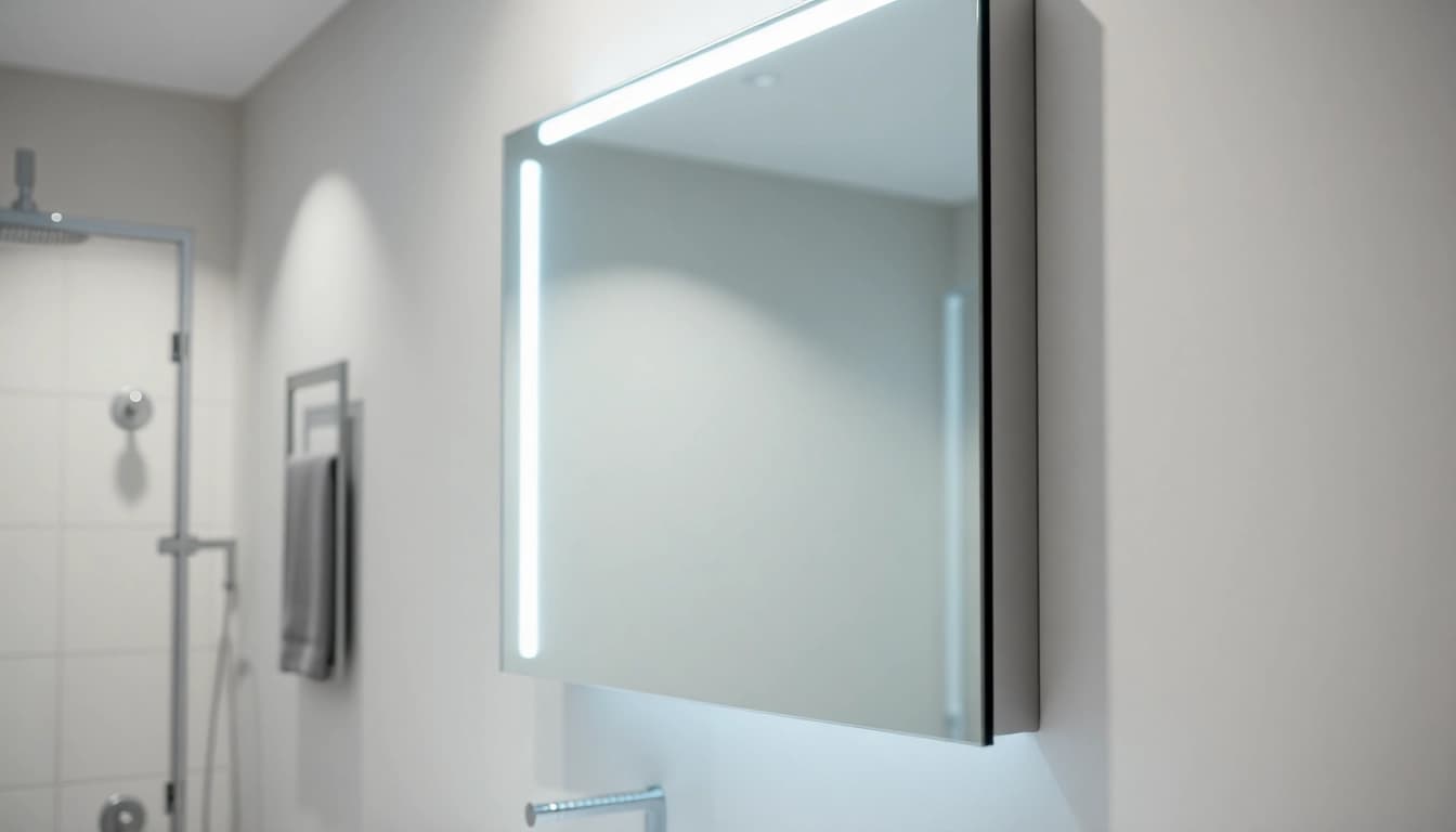 Beleuchtung für badezimmer spiegelschränke mit modernem Design in stilvollem Badezimmer.