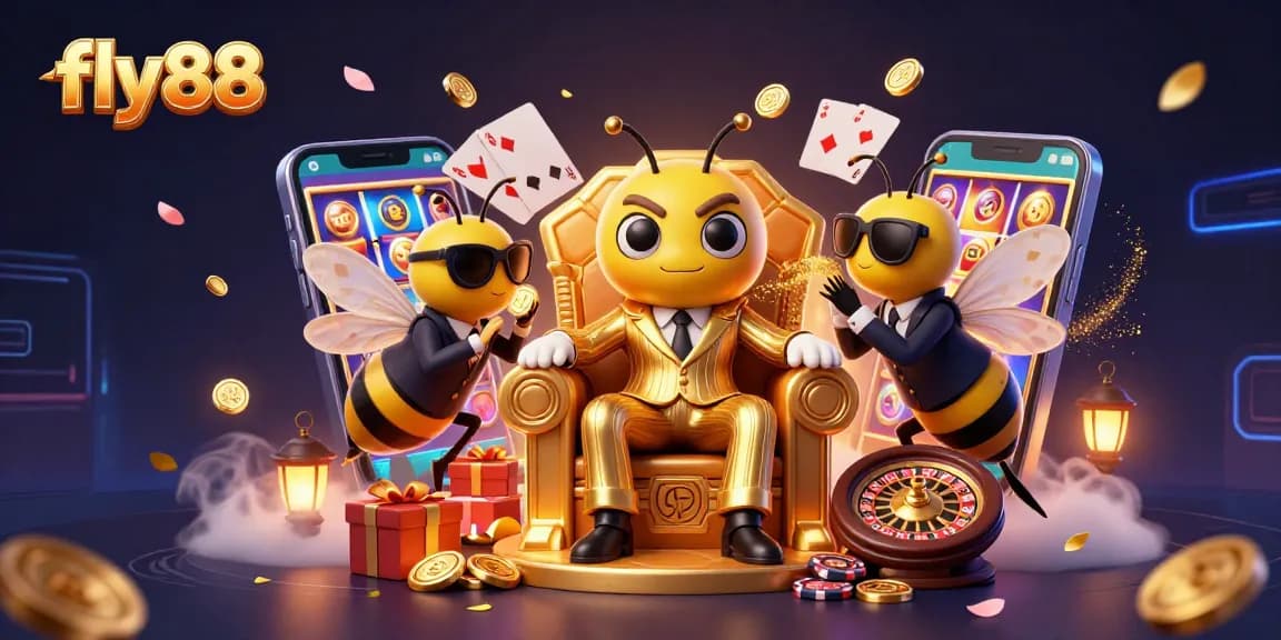Experience fly88's thrilling casino games with vibrant characters and golden rewards.