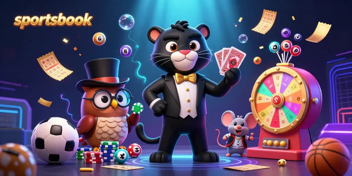 Engage in sportsbook fun with vibrant characters and dynamic gaming elements.