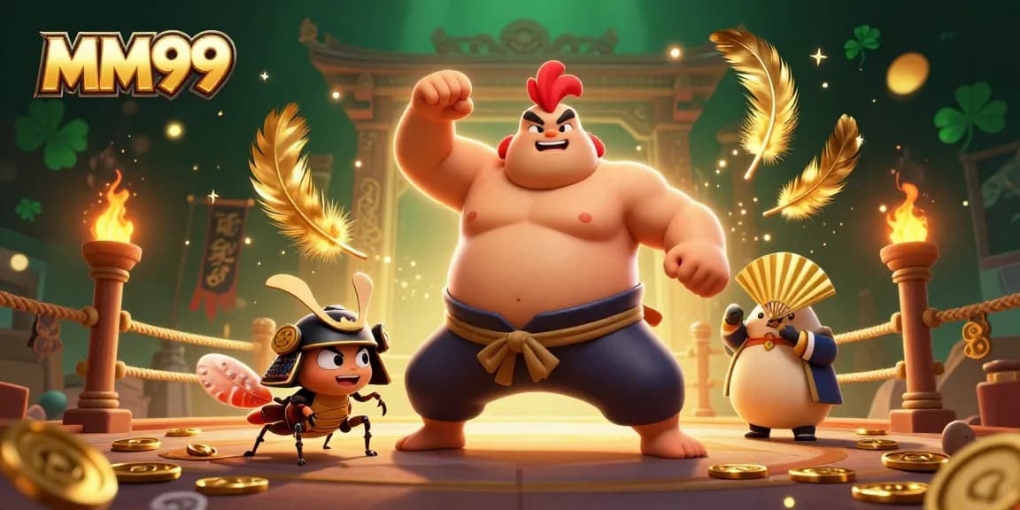 Win big at MM99's dynamic casino with the sumo wrestler rooster and exciting game elements!