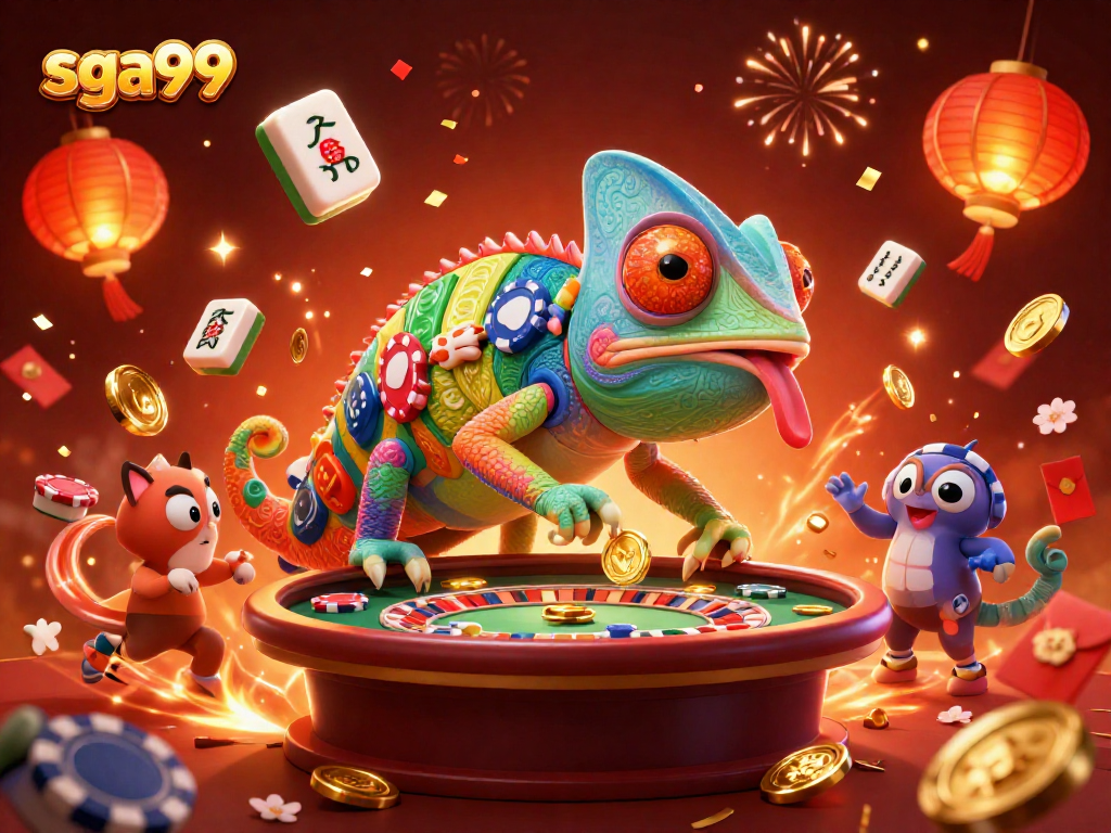 Experience exclusive gaming thrills with sga99's vibrant casino illustration.