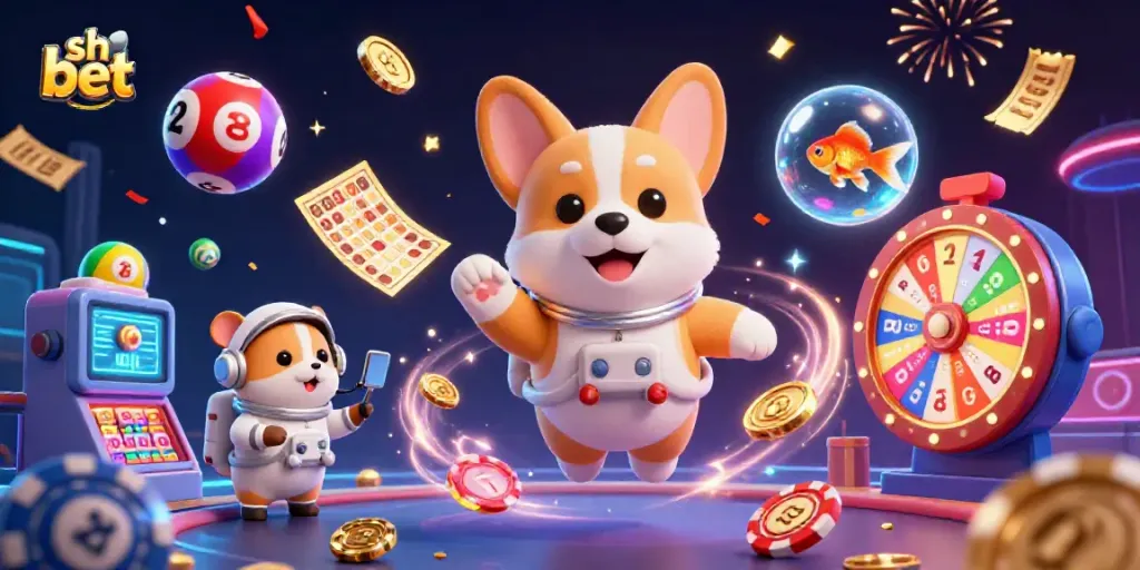 Experience thrilling gameplay with sh bet in this vibrant 3D casino scene featuring fun characters and dynamic elements.