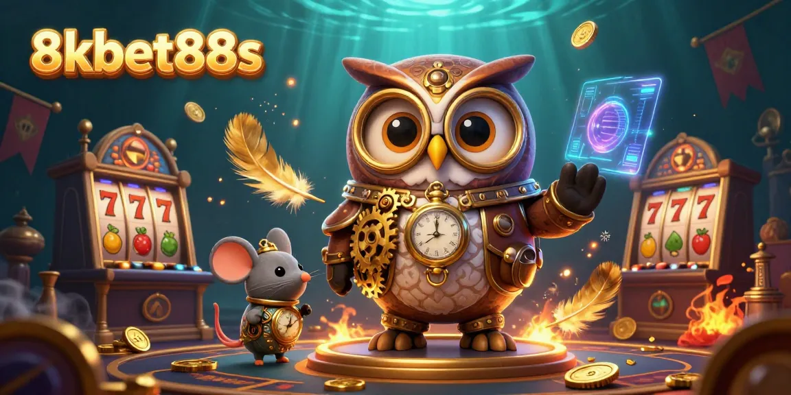 Experience thrilling action at 8kbet88s with our steampunk casino adventure illustration.