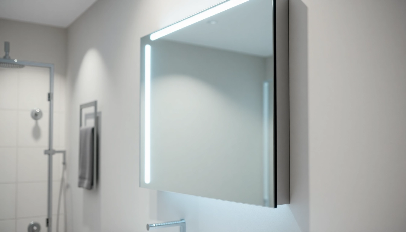 Beleuchtung für badezimmer spiegelschränke mit modernem Design in stilvollem Badezimmer.