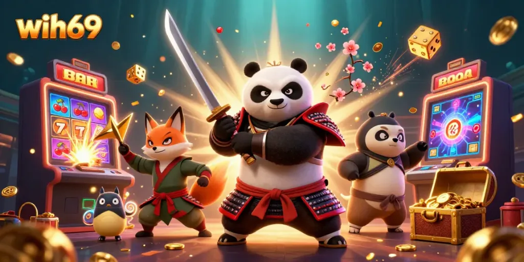 Beraksi dengan wih69, panda samurai dan fox ninja bermain slot meriah bersama.