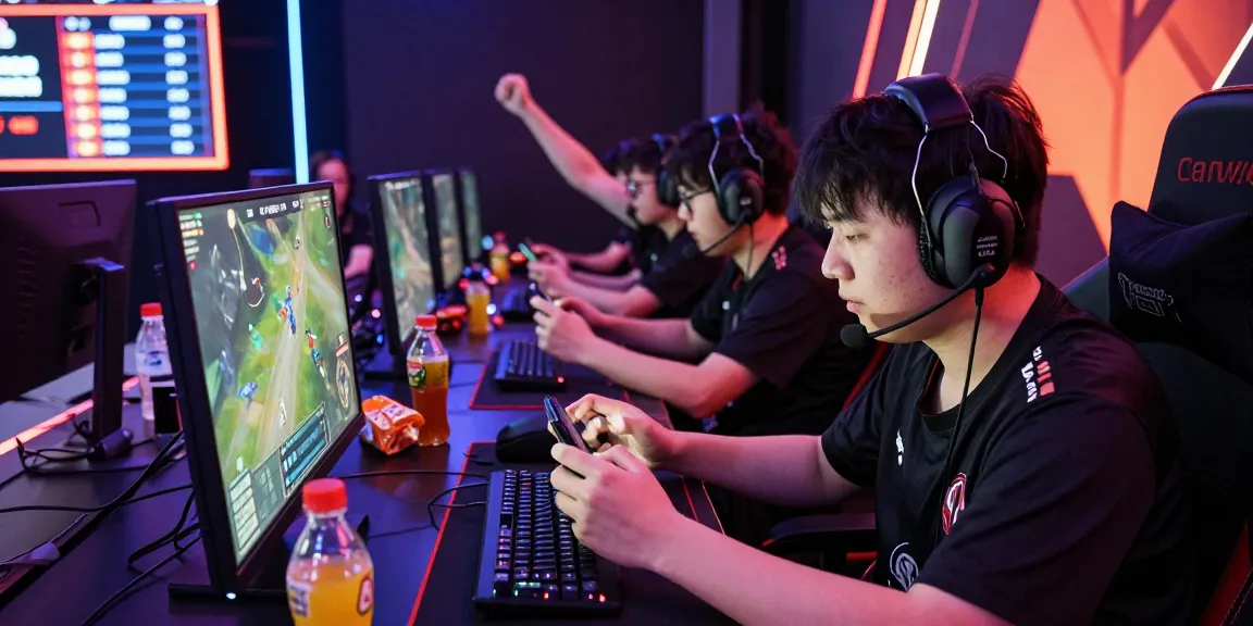 Exciting gaming competition showcasing players in an esports arena, focusing on mantra88 mobile game experience.