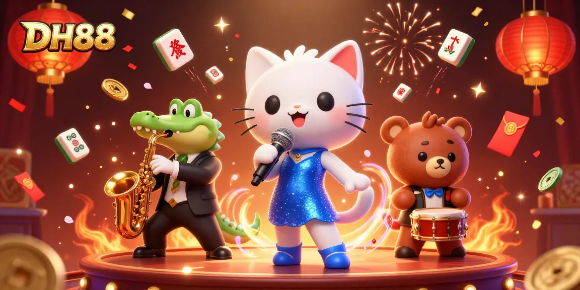 Experience thrilling gaming at DH88 with lively characters and festive casino elements