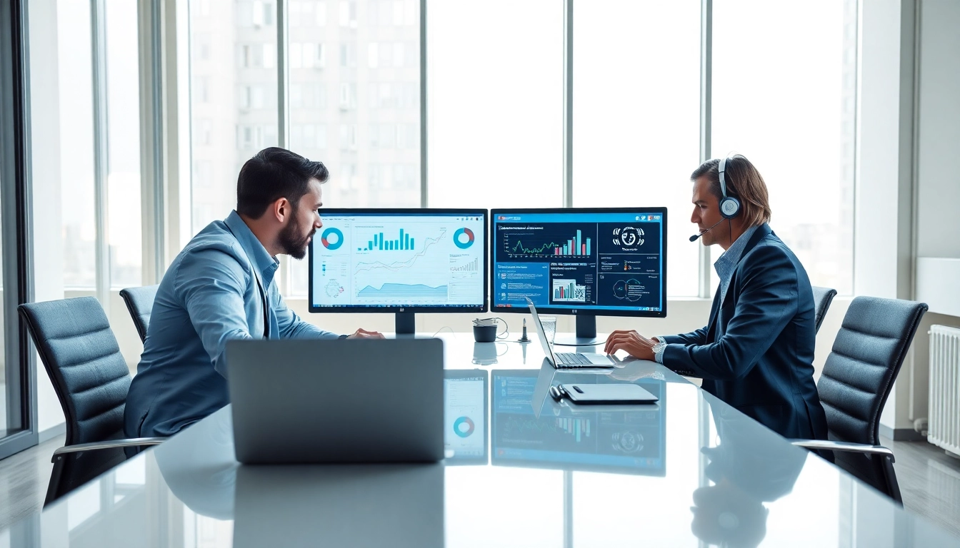 Team providing it support for small businesses collaborating in a modern office.