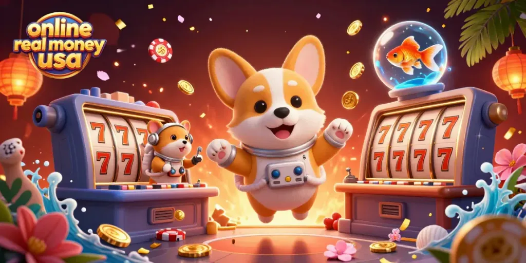 Experience fun at an online casino real money usa with playful characters and vibrant game elements.