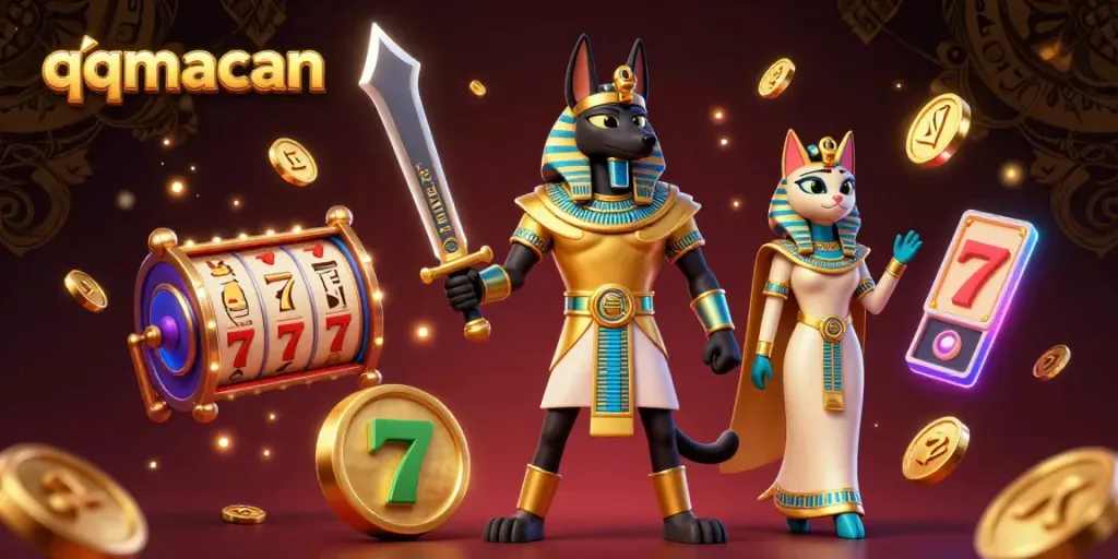 Experience thrills at qqmacan with dynamic slots and jackpot excitement, featuring Anubis and Bastet.