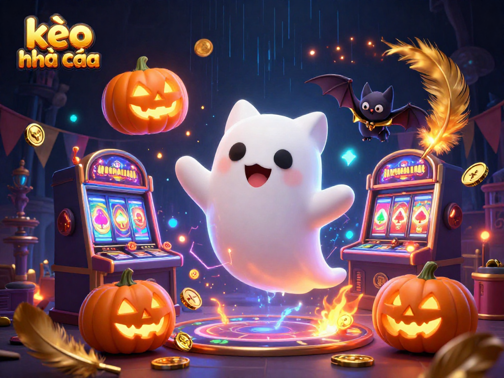 Experience winning strategies with kèo nhà cái as ghost cat glides through a haunted casino.