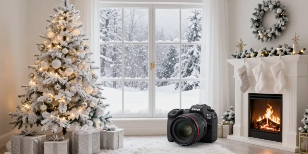 Decorated christmas tree with white in a cozy living room inviting holiday warmth.