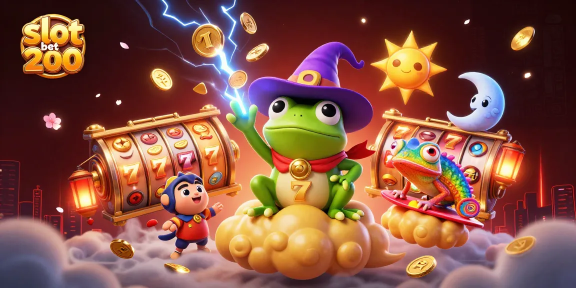 Experience slot bet 200 with golden coins and vibrant themes in this dynamic casino illustration.