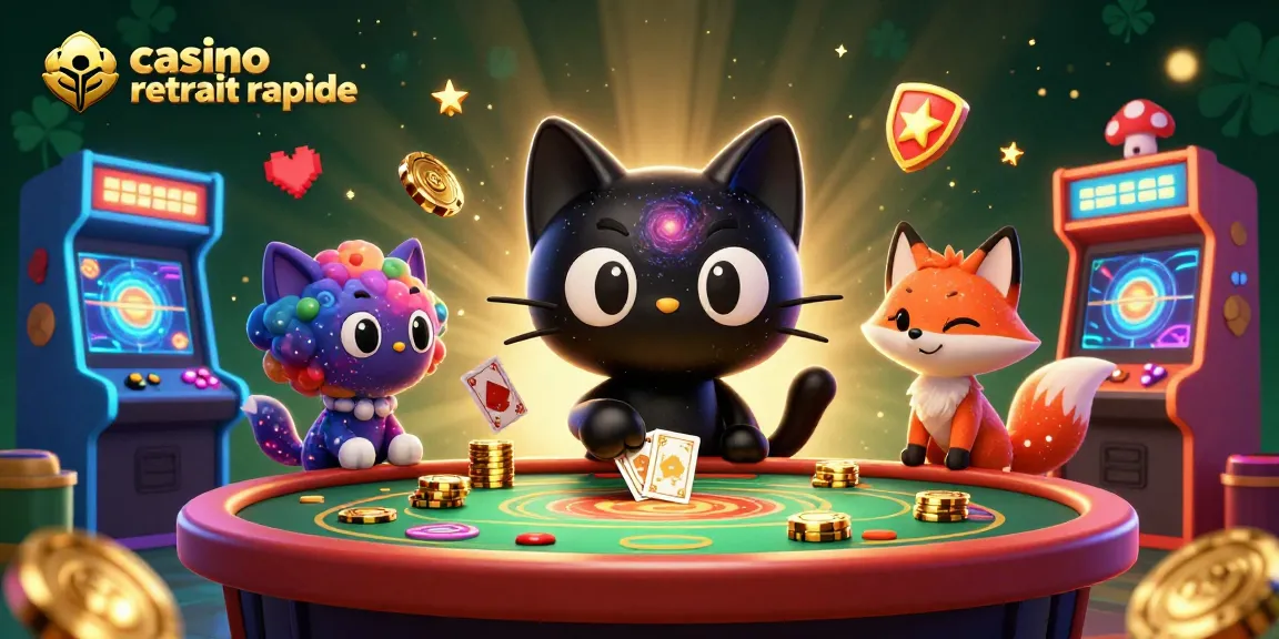 Visitez casino retrait rapide avec un chat noir et un renard nébuleux au milieu des jeux