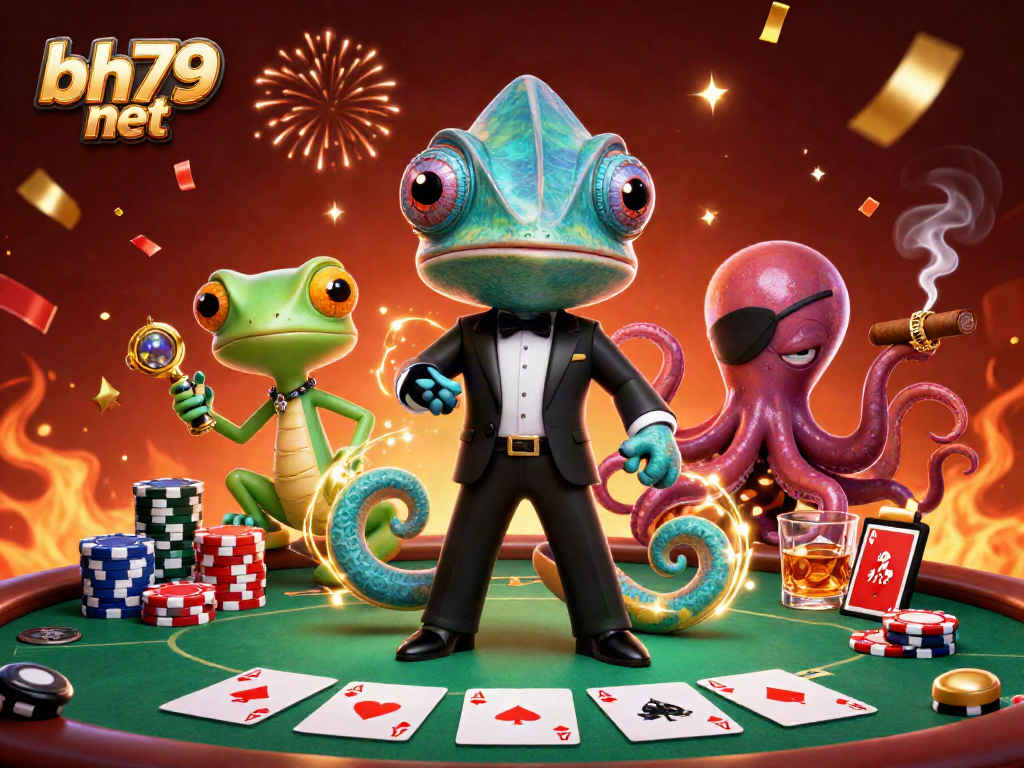 Experience thrilling games at bh79 net with vibrant casino characters and rich poker elements.