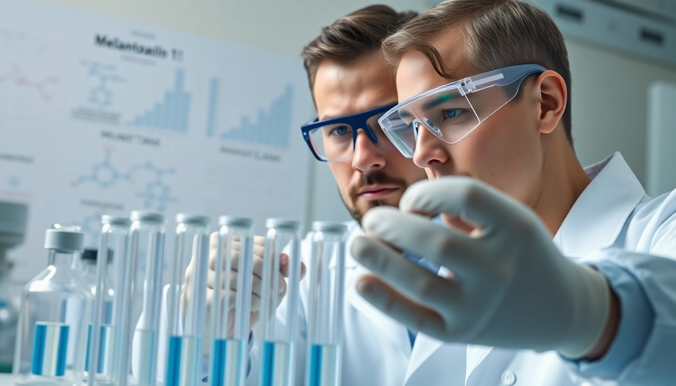 Analyzing peptides for melanotan 1 for sale in a professional lab environment.