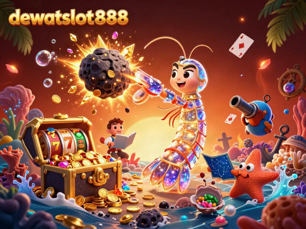 Gali kemenangan di dewataslot888 sambil merasakan kegembiraan slot jaman modern dengan karakter unik di latar belakang.
