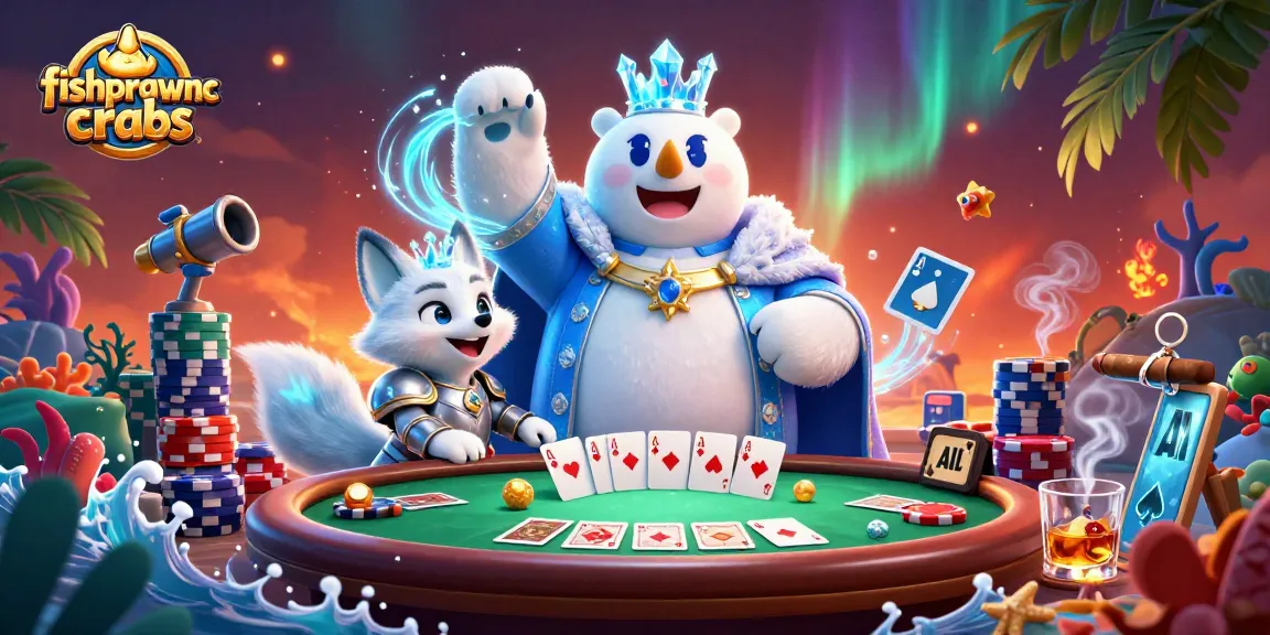Engaging fishprawncrabs underwater scene showcasing poker dynamics and vivid characters.