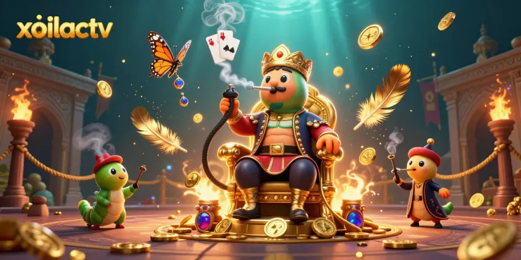 Join the excitement of xoilactv with a stunning 3D illustration of a unique casino scene.