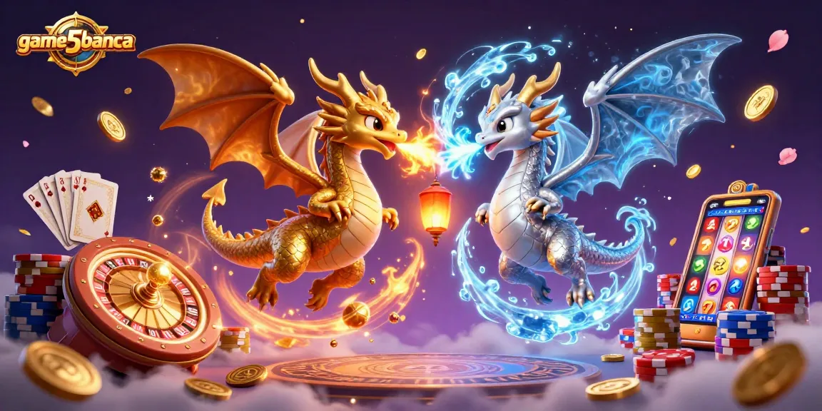 Experience thrilling gameplay with game5banca's vibrant dragons amidst casino treasures