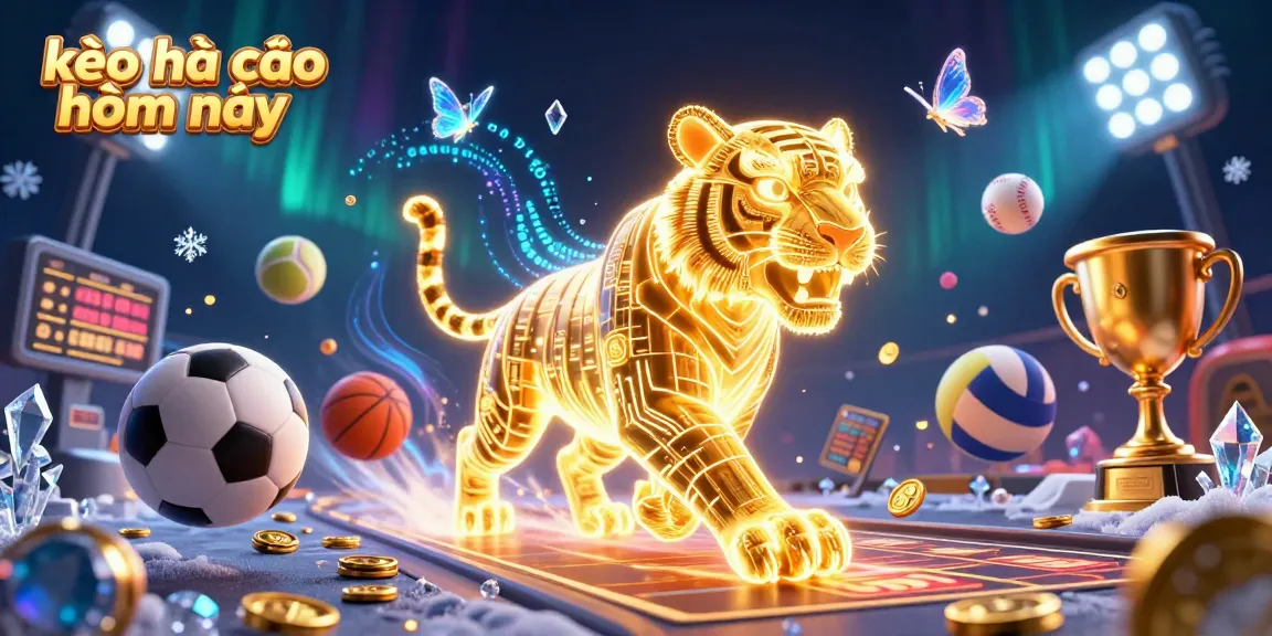 Experience thrilling action in kèo nhà cái hôm nay with dynamic sports elements and neon visuals.
