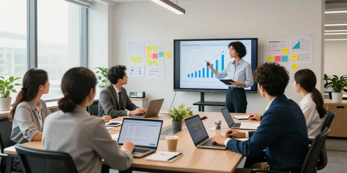 Team collaboration at https://www.www456bd.com/, showcasing professionals engaging over project data in a modern office.