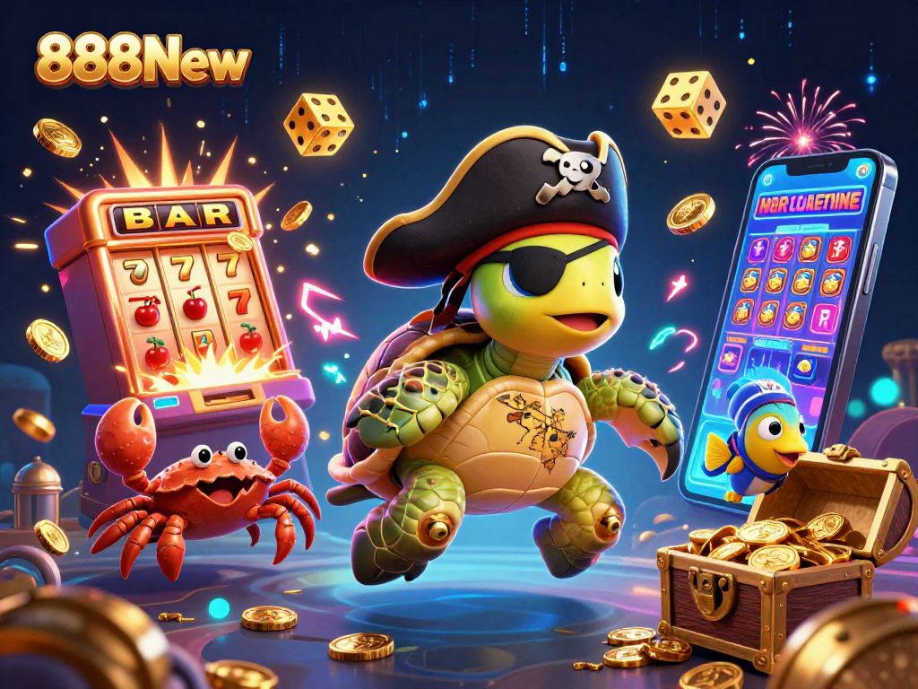 Spin to win big at 888New with vibrant gaming characters and explosive jackpots!