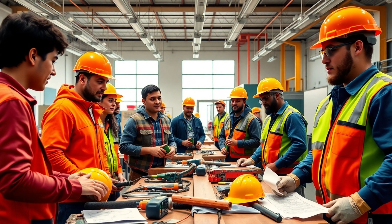 Learn practical skills at a construction trade school in Los Angeles with engaged students and tools.