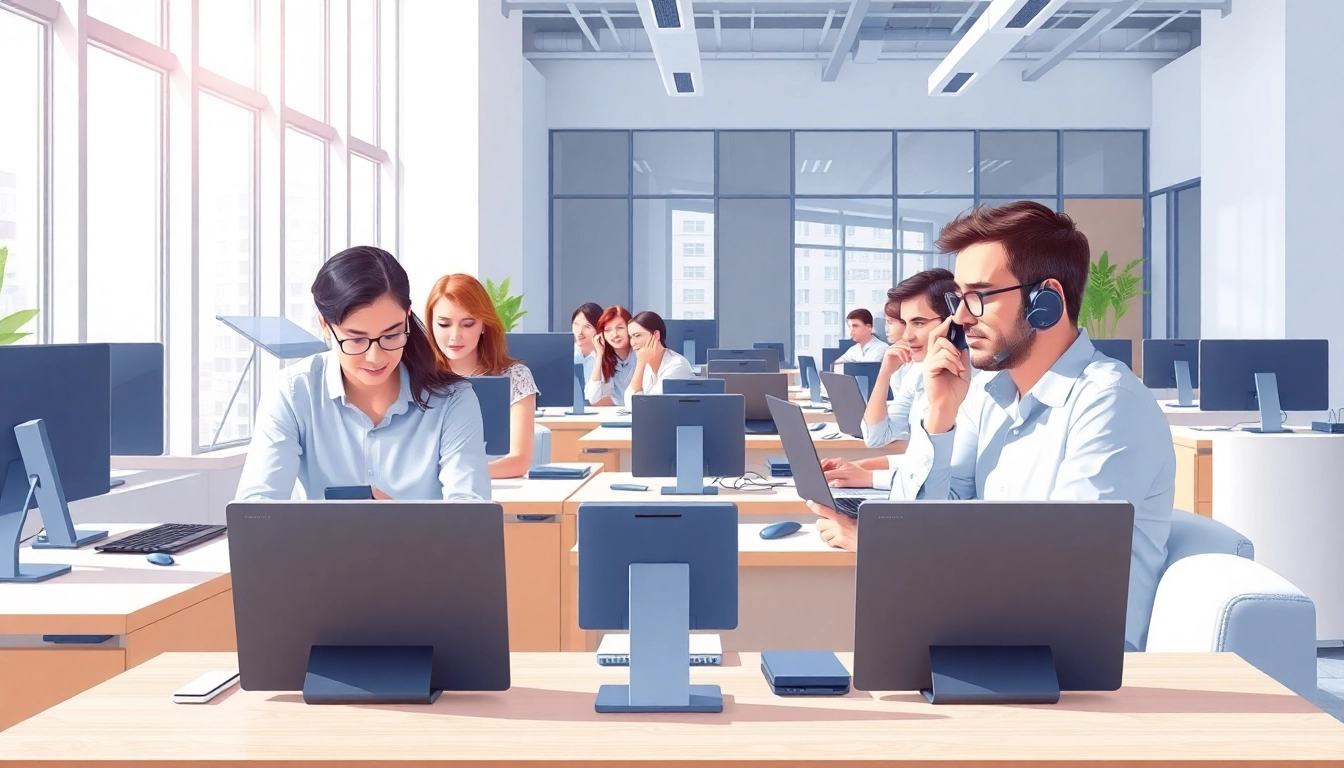 Boost productivity with hosted VoIP phone systems for small business in a modern office environment.