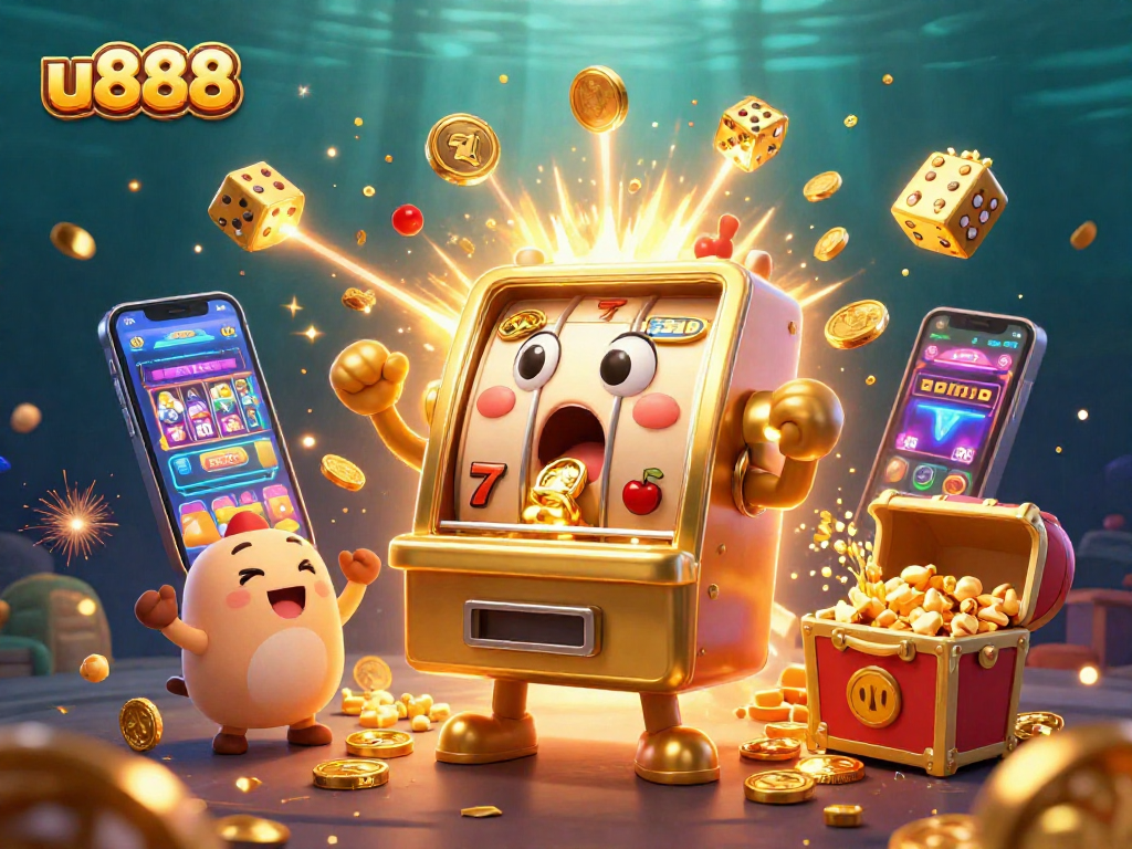 Experience excitement with u888 as golden slot machines rejoice in a slot jackpot!