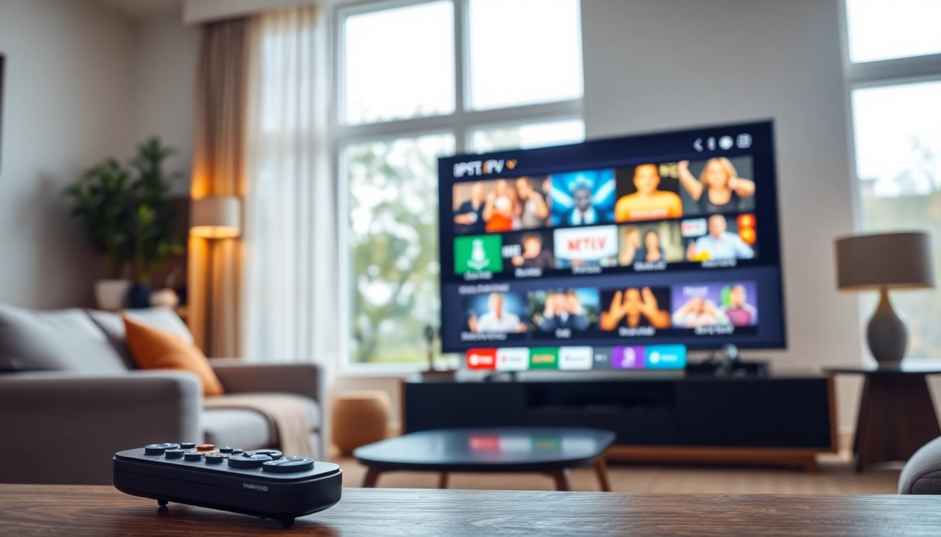 An engaged family enjoying their IPTV provider in US with vibrant streaming content.
