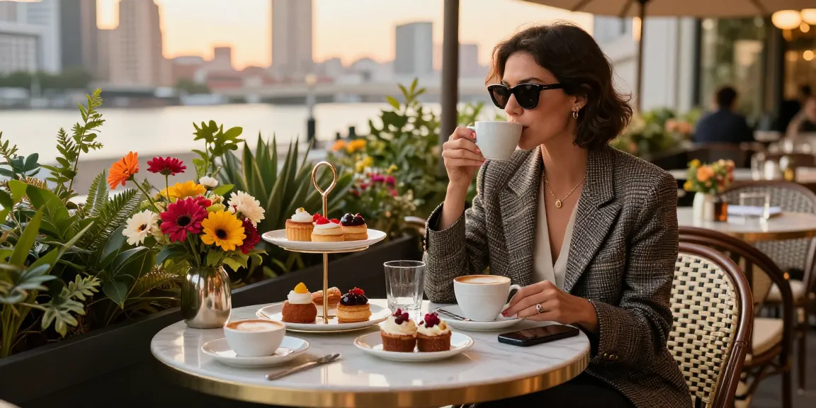 Pengalaman mewah LUXURY111 di kafe bergaya upscale, dengan kopi gourmet dan pastry elegan.