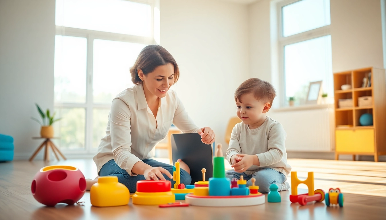 Child receiving ABA therapy in Livonia with a supportive therapist in a bright, engaging environment.