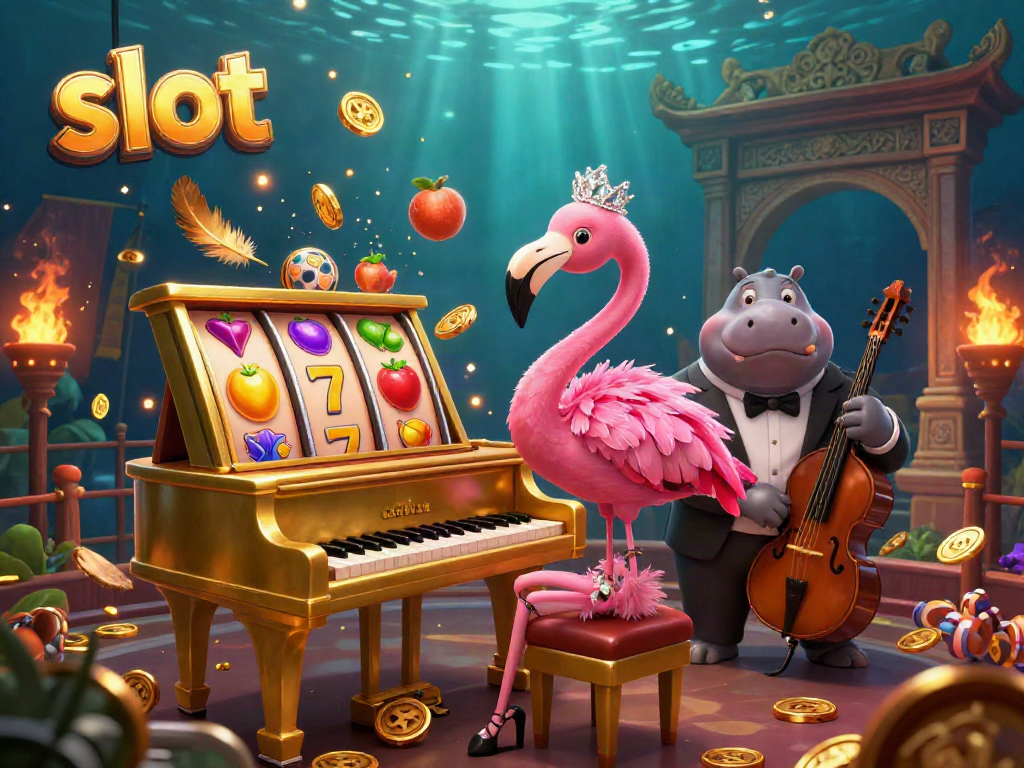 Engage with the slot game experience featuring vibrant characters and dynamic elements in a colorful casino scene.