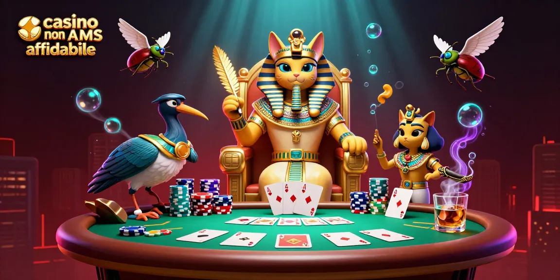 Gioca nei casino non AAMS affidabili con un pharaone egiziano e un tavolo da poker
