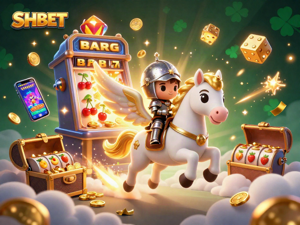 Experience winning spins at SH BET with a vibrant 3D casino fantasy scene featuring thrilling slot machines and dynamic characters.