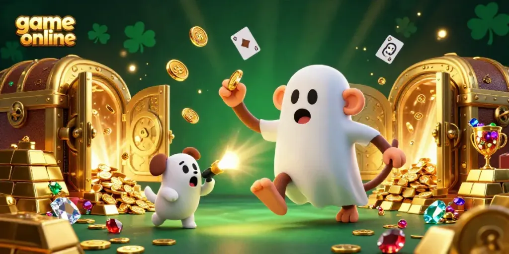 Engage in thrilling game online experiences with the playful poltergeist monkey in a dazzling casino.