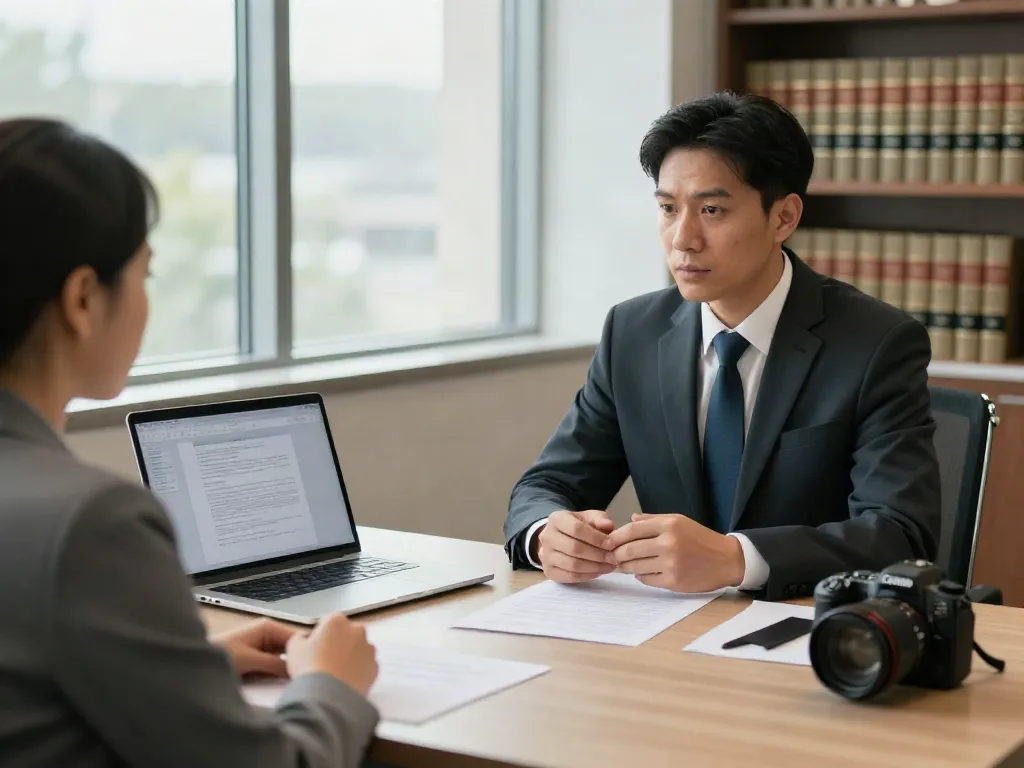 Cobb County DUIs legal consultation with attorney and client discussing case.