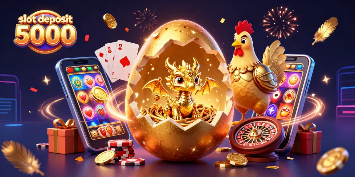 Experience thrilling wins with slot deposit 5000's gameplay featuring a golden dragon and vibrant casino elements.