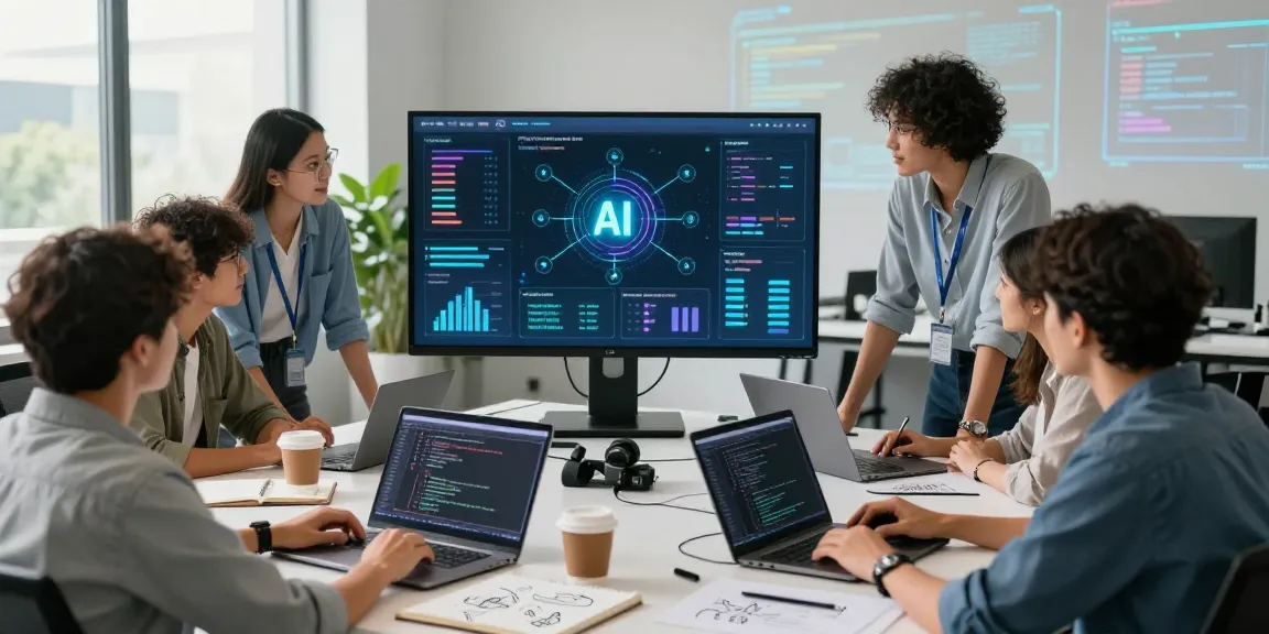 Collaboration in AI 18+ workspace showcasing innovative technology and teamwork.