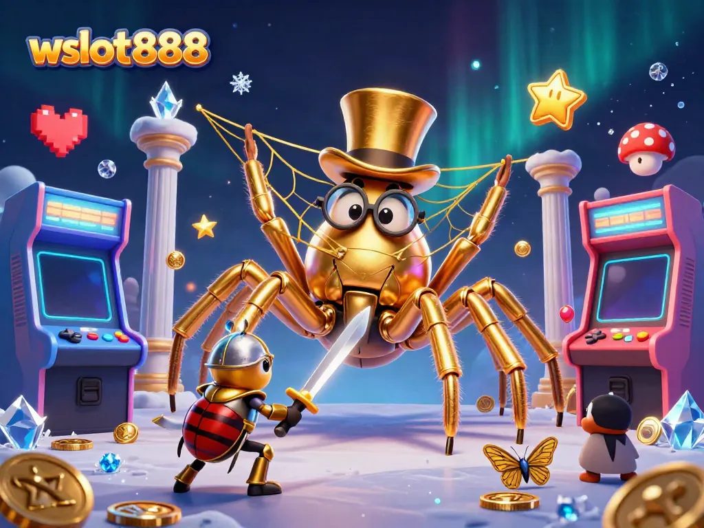 Menggali keseruan bermain slot di wslot888 dengan karakter kartun 3D menarik dan elemen kasino yang berkilau.