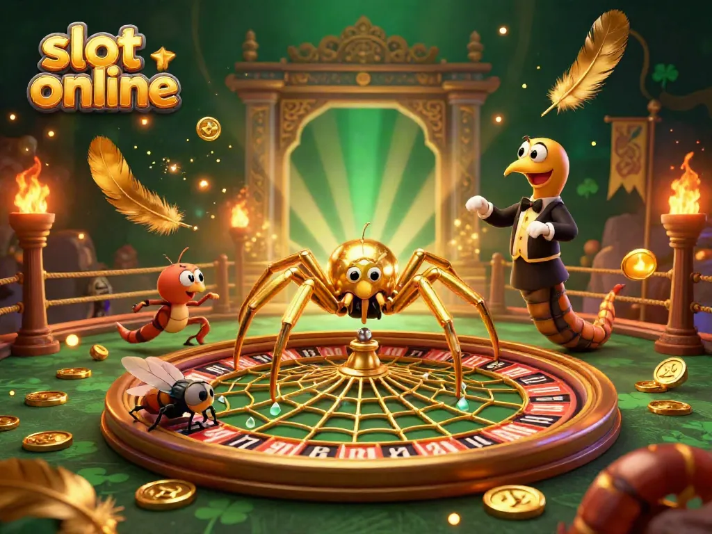 Engage with thrilling slot online experiences in this vibrant 3D casino illustration.
