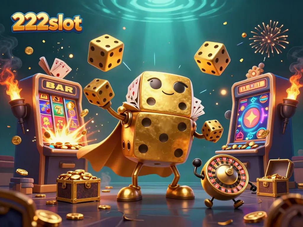 Menggairahkan pemain di 222slot dengan jackpot dan simbol keberuntungan.