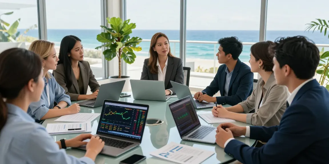 Clients and financial advisor meeting for wealth management in Gold Coast Queensland Australia.