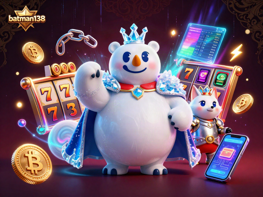 Experience thrilling wins at batman138 with cartoon characters amidst vibrant casino elements.