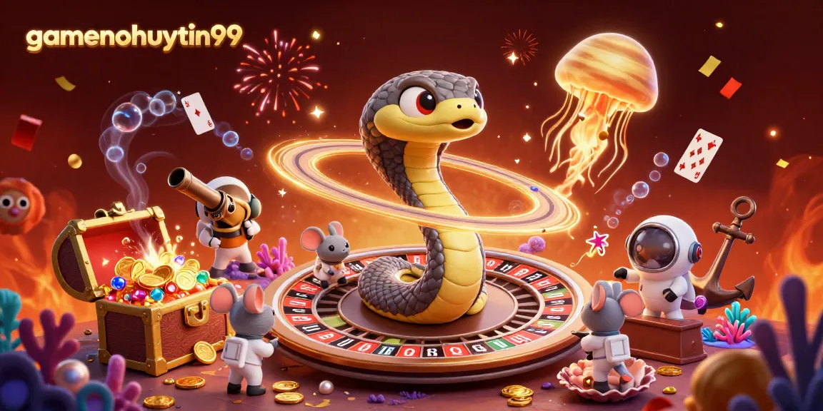 Experience immersive fun at gamenohuuytin99 with vibrant cosmic casino characters and elements.