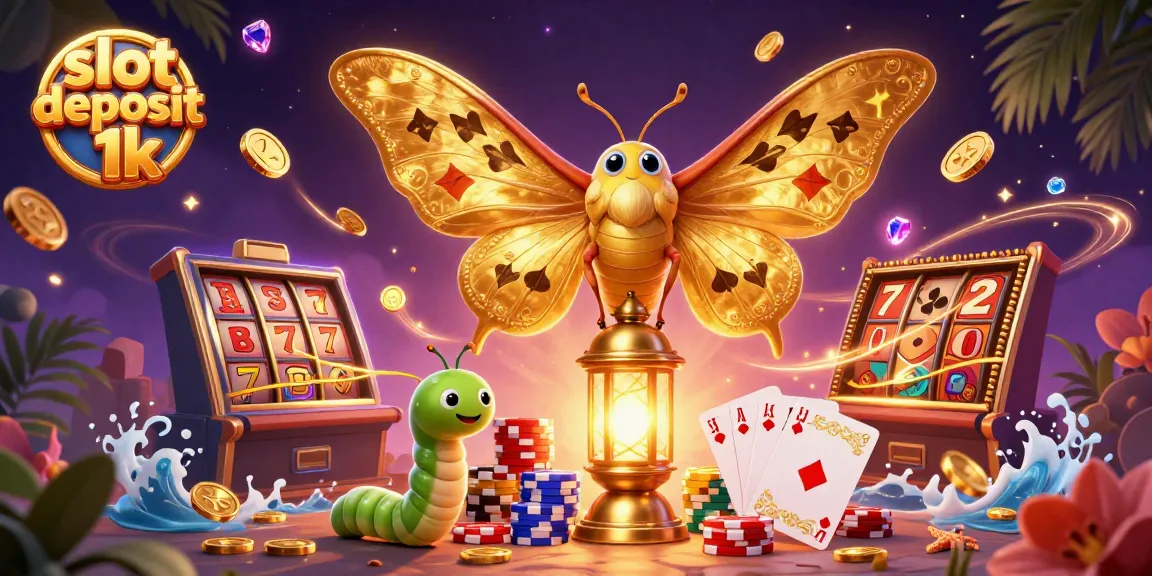 Slot deposit 1k dengan mesin slot dan koin emas terbang untuk pengalaman bermain yang nyaman.