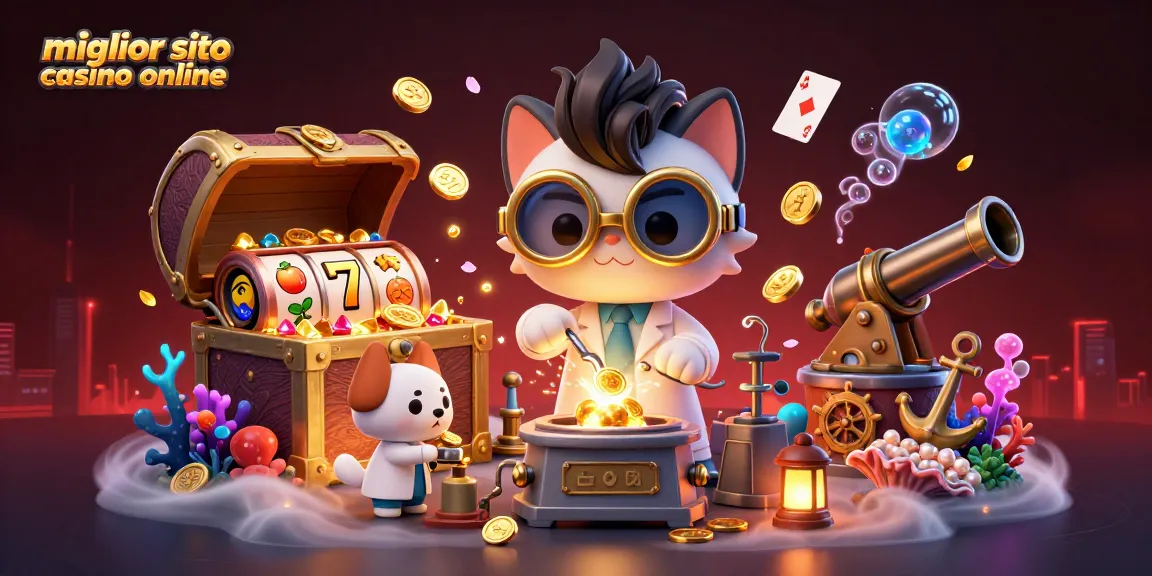 Scopri il miglior sito casino online con una scena dinamica di gioco e divertimento, tra simboli e avventure.