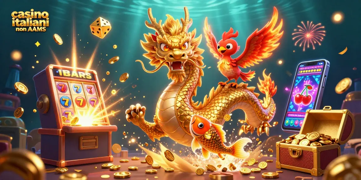 Scopri i migliori giochi e bonus nei casinò italiani non AAMS con questa illustrazione dinamica.